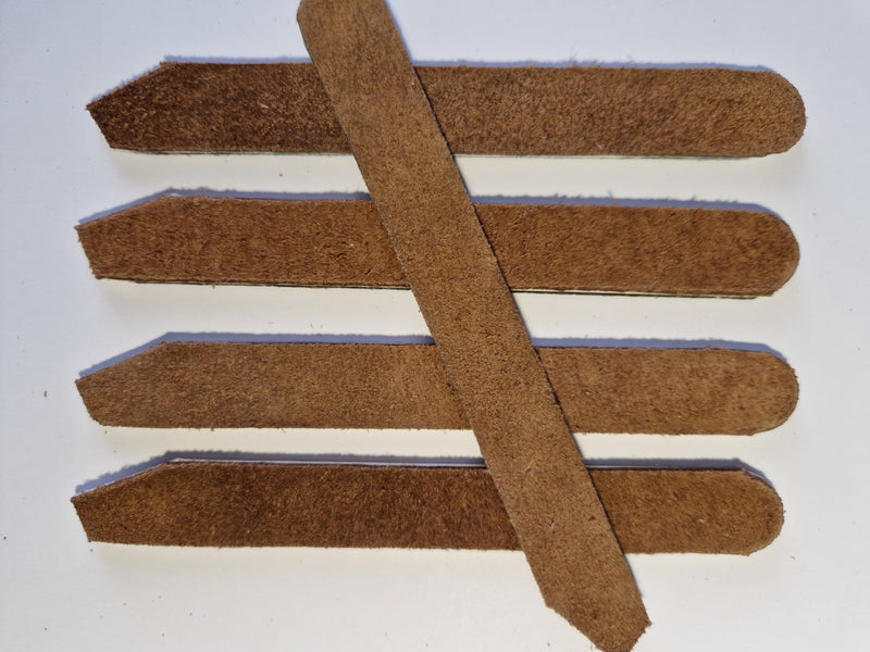 Photo of 4-piece Double-Sided Leather Polishing Slats with Sandpaper, featuring grits P150 to P400, ideal for detailed crafting and finishing work.
