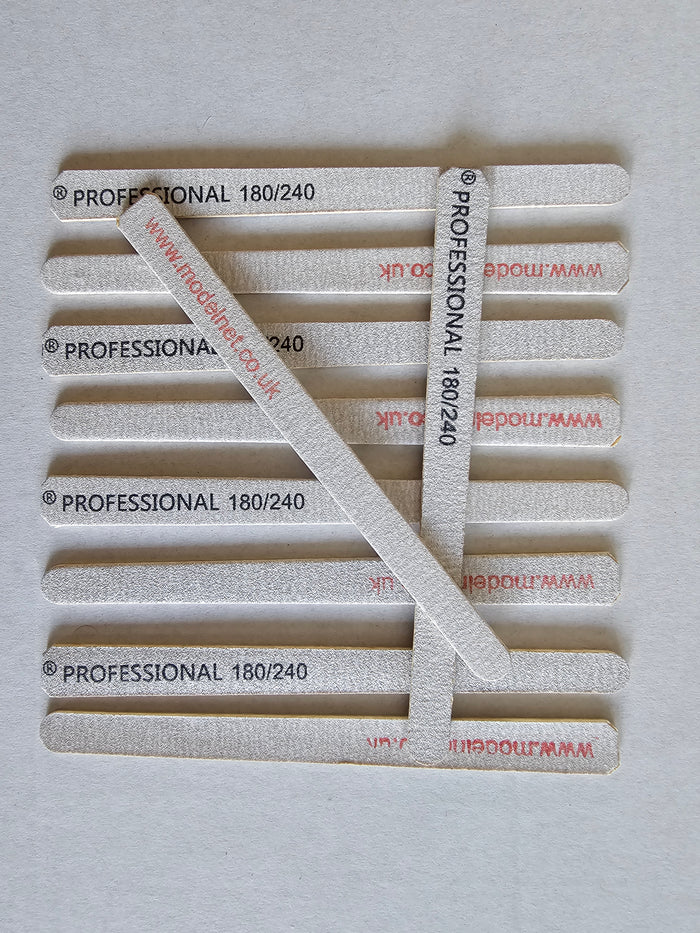 Image showing a 10-pack of 180/240 Grit Double-Sided Sanding Files, designed for precision sanding in detailed craft and model building projects.