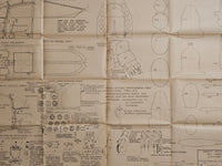Photograph of the vintage 1977 Bell P-39 Aircobra model plans by LOK, showing the detailed sheets and cover condition.