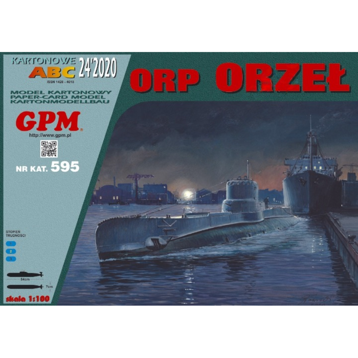 Photo of assembled Polish submarine ORP Orzeł scale model 1:100 by GPM