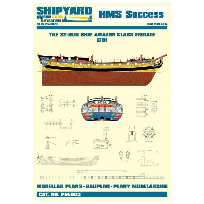 Photo of HMS Success Construction Plans from Shipyard, showcasing detailed blueprints and guidelines for creating an authentic replica of the historic ship.