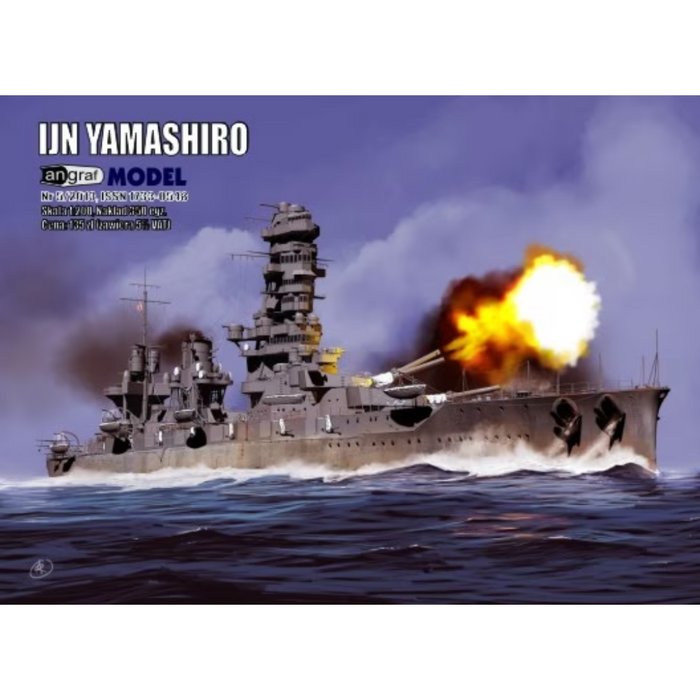 Image of the IJN Yamashiro 1:200 Scale Card Model Kit by Angraf, showcasing the intricate design and quality cardstock components for historical modeling.