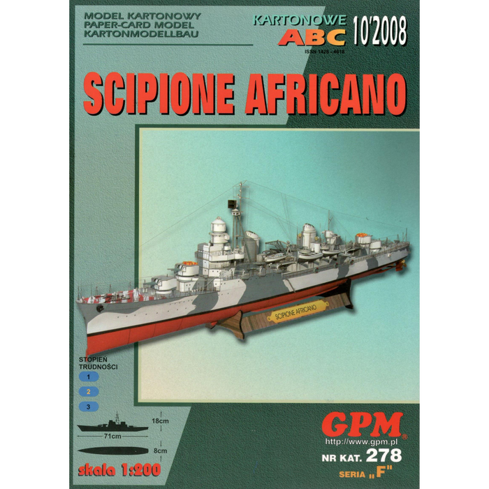 Italian Cruiser Scipione Africano Model Kit 1:200 Scale by GPM