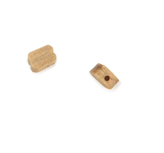 "Image of Amati B4070,02 2mm Single Blocks, displaying small, finely crafted wooden pulley blocks used in detailed model ship rigging, essential for authentic miniature scale modeling.