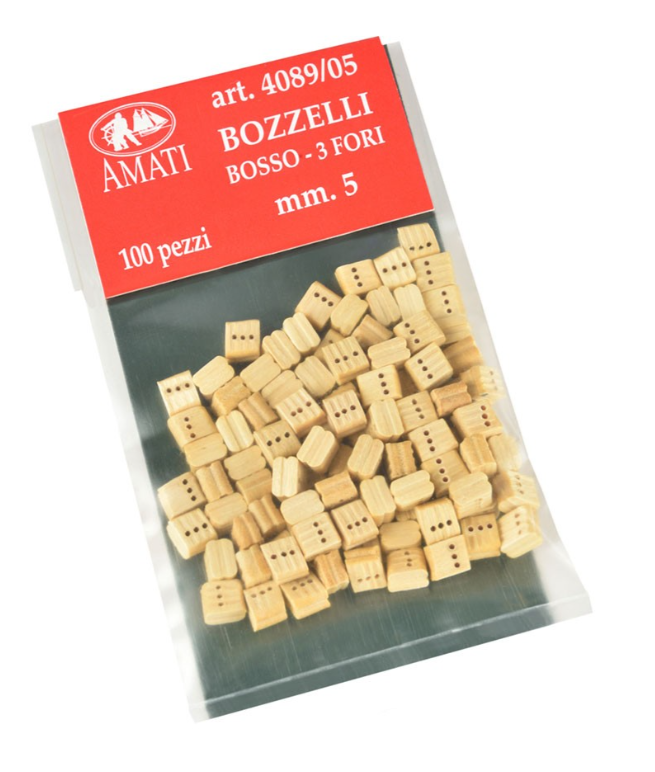 5mm Boxwood Triple Blocks 20pcs Amati (B4089,05)
