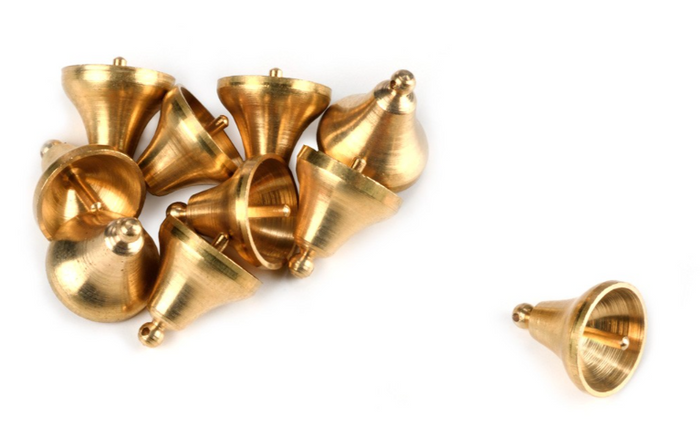 Image of Amati B4140,09 9mm Brass Bells, showcasing finely crafted, polished brass bells ideal for adding authentic details to model ships and maritime dioramas.