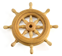 Image of AMATI B4353,30 Rudder/Wooden Steering Wheel, a 30mm detailed wooden model, perfect for adding authentic steering detail to scale model ships.
