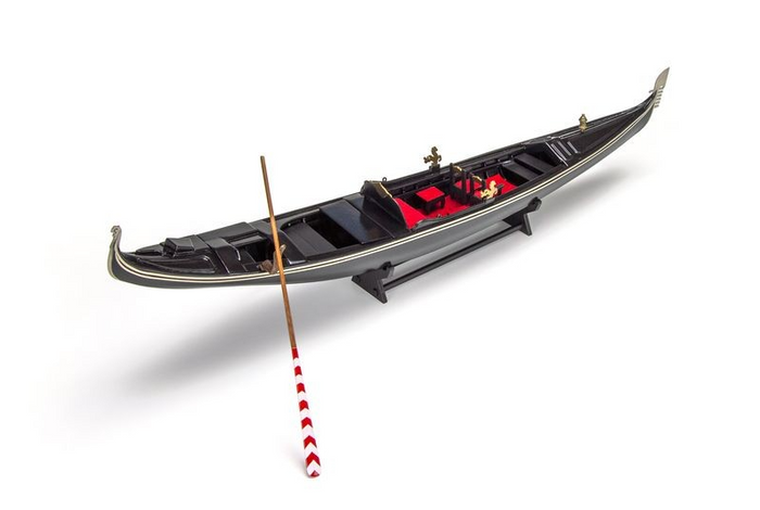 Photo of Amati A571 Venetian Gondola Model Kit, 1/25 scale, showcasing a detailed and authentic replica of a traditional Venetian gondola with intricate design features and craftsmanship.