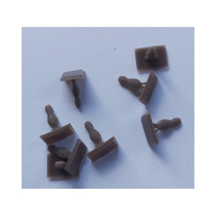 Image of Seahorse's 8pcs 4mm Fiddle Blocks, showcasing their detailed 3D printed design, ideal for precision rigging in model shipbuilding.