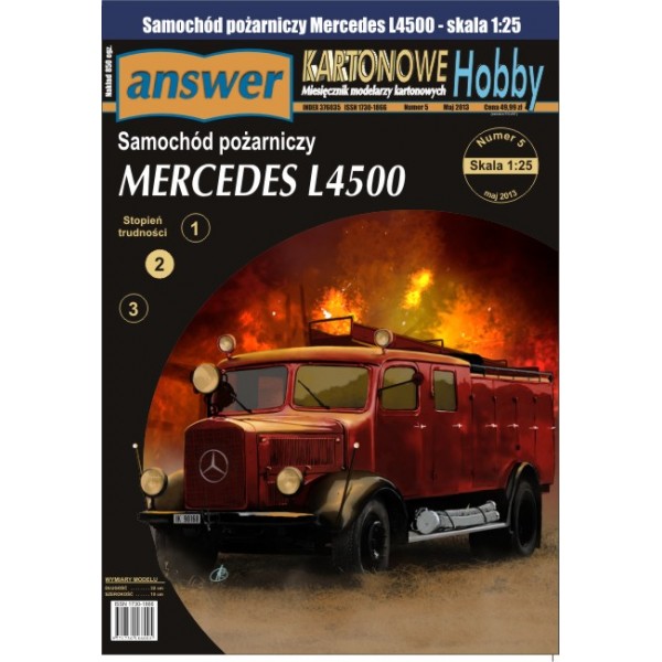 Answer Mercedes L4500F 1:25 Scale Card Model Kit - High Detail Image