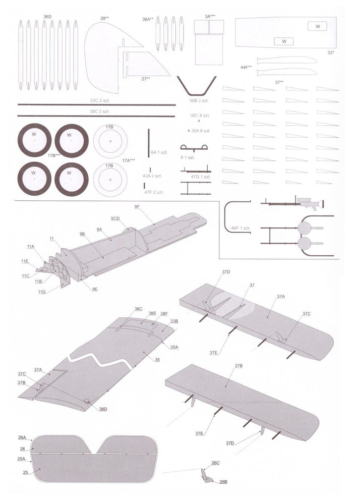 Detailed Angraf Airco DH.9 1:33 Scale Model Kit Assembly