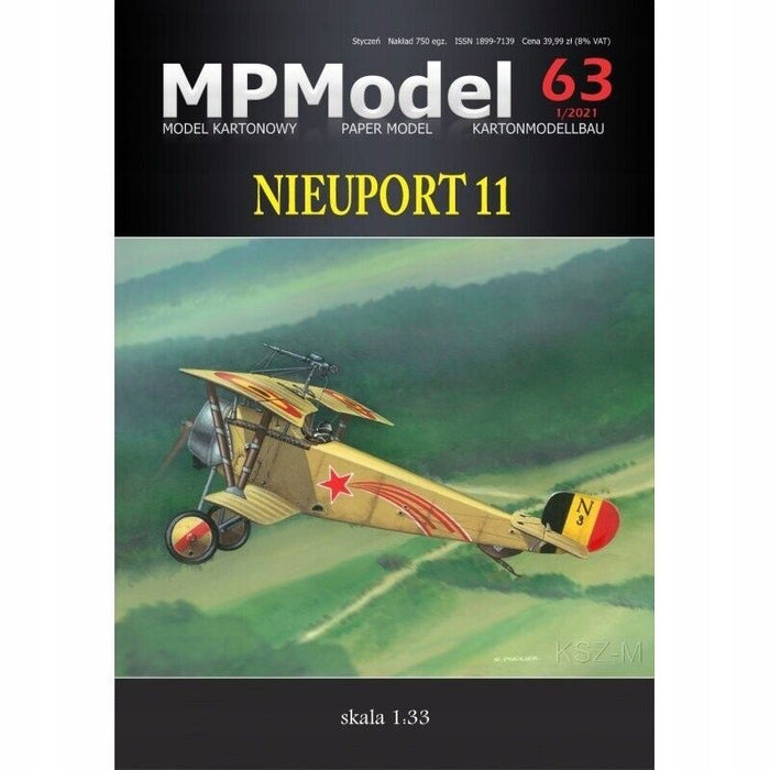 MPModel NIEUPORT 11 Scale 1/33 Card Model Kit - Detailed Craftsmanship