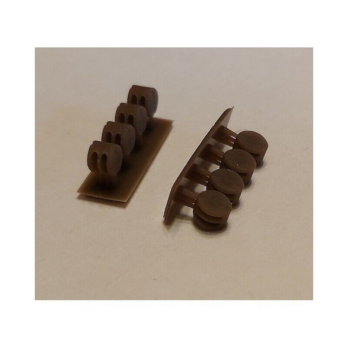 Image of Seahorse 5mm 3D Printed Double Blocks, a set of 12, showcasing detailed craftsmanship perfect for scale model shipbuilding and intricate detailing.