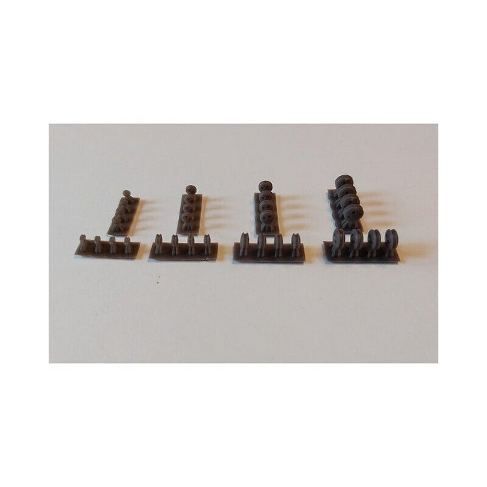 Image of Seahorse 3mm 3D Printed Deadeye Blocks, a set of 24, showcasing detailed and accurate miniatures for enhancing the rigging of model ships.