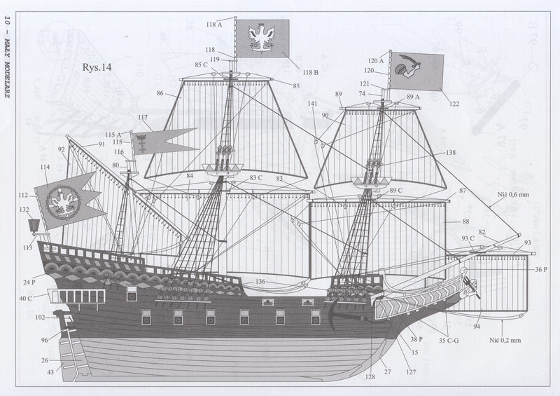 Image of the Meerman (Wodnik) 1:100 scale model by Maly Modelarz, showcasing the detailed and historically accurate replica of the iconic maritime vessel.