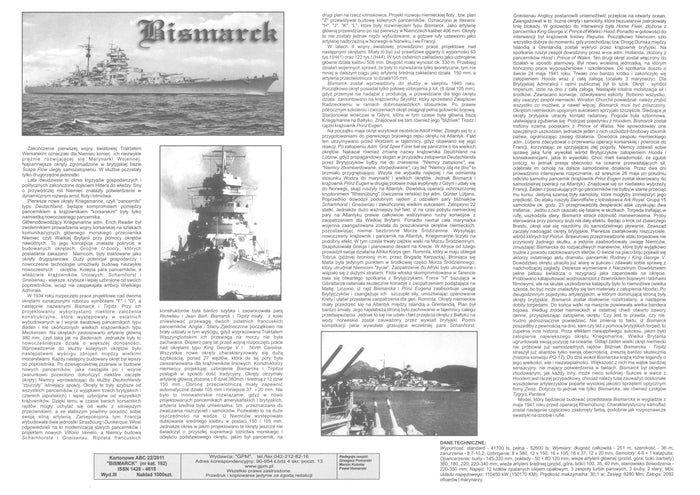 Image of GPM Publishing's Bismarck Card Model Kit in 1:200 scale, showcasing the detailed components and design of the legendary German battleship, ideal for enthusiasts of military and naval modeling.
