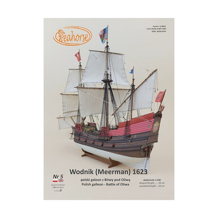 Image of Seahorse Publishing's Meerman (Wodnik) 1:72 Card Model Kit, showcasing the intricate design and historical detail of the celebrated maritime vessel.