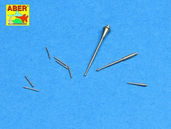 Photo of ABER RE-350 L66 U-Boot Type VII barrels and periscopes, 1:350 scale brass detailing set for WWII German submarine models.