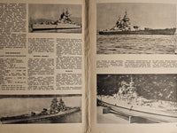 Vintage 1979 'Richelieu' French Battleship Model Plans by LOK Publishing, showing natural paper discoloration, encapsulating historical naval design.