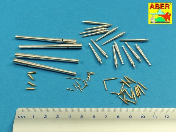 Photo of Mikasa (1905) Armament 1:200 Scale Model Set – ABER RE-200 L07, including brass and metal gun barrels for enhanced realism.