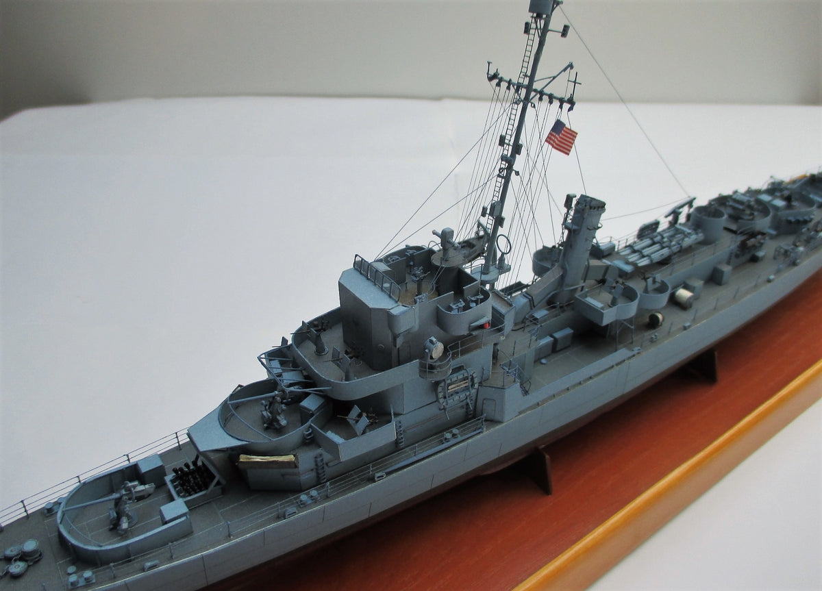 Image of the USS England Submarine 1:200 Scale Card Model Kit by WAK Publishing, showcasing the detailed design and precision cut card pieces for model building.