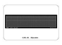 Photo of ABER (RE-350-04) 1:350 Scale Ship Stairs – finely etched brass model detailing part for naval ship kits, measuring 7 x 14 cm.