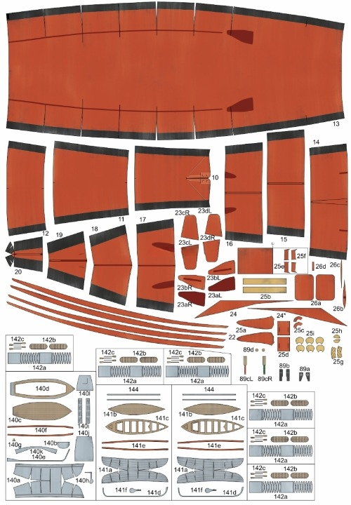 Photo of 1:200 scale card model kit of HMS Wild Goose by WAK Publishing, showing precision-cut details and accurate design of the WWII warship.