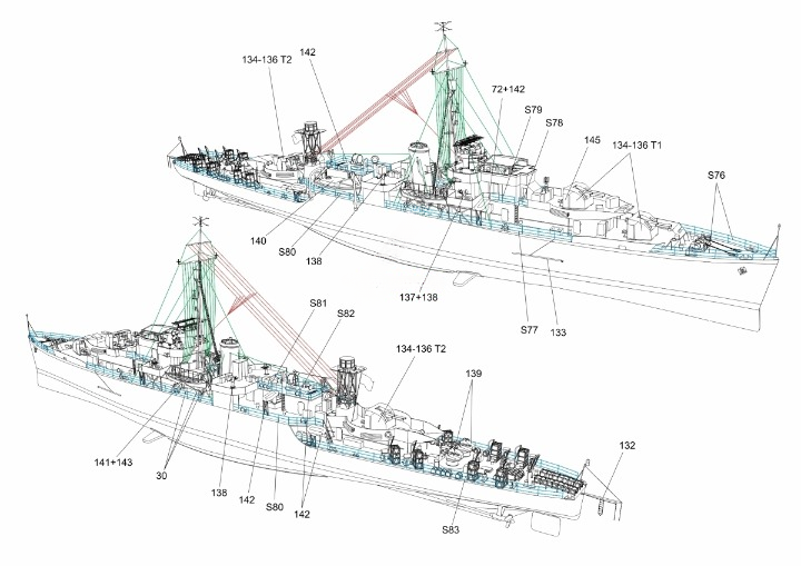 Photo of 1:200 scale card model kit of HMS Wild Goose by WAK Publishing, showing precision-cut details and accurate design of the WWII warship.