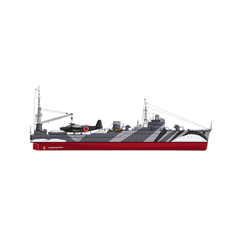 Photo of IJN Akitsushima 1942 seaplane tender premium model plans with maximum detail, available in multiple scales, custom printed with watermarks.