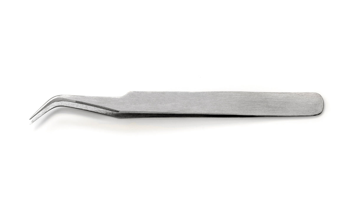 Photo of Amati 45° Angled Point Tweezers (B7370,07) – precision model building tool made from stainless steel.