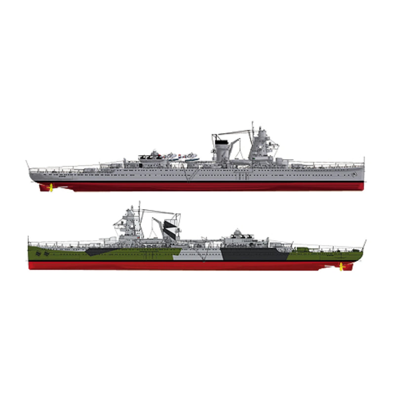 Photo of premium model ship plans for the Dutch light cruiser De Ruyter (1941-1942), showing detailed sections for building a museum-quality model in various scales.