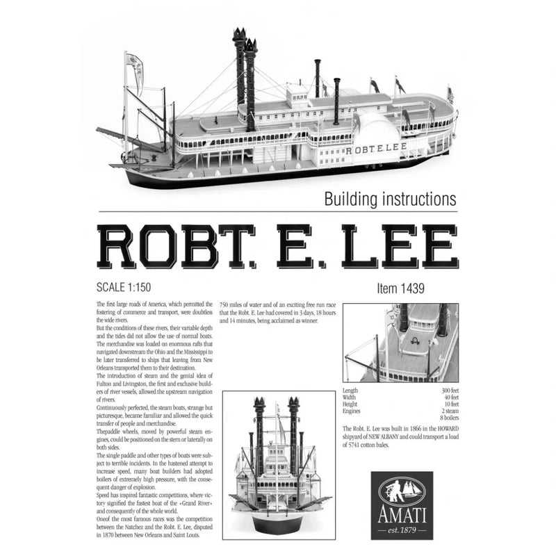 Photo of Construction Plans for Steamboat Robert E. Lee by Amati (B1039) – detailed model blueprints