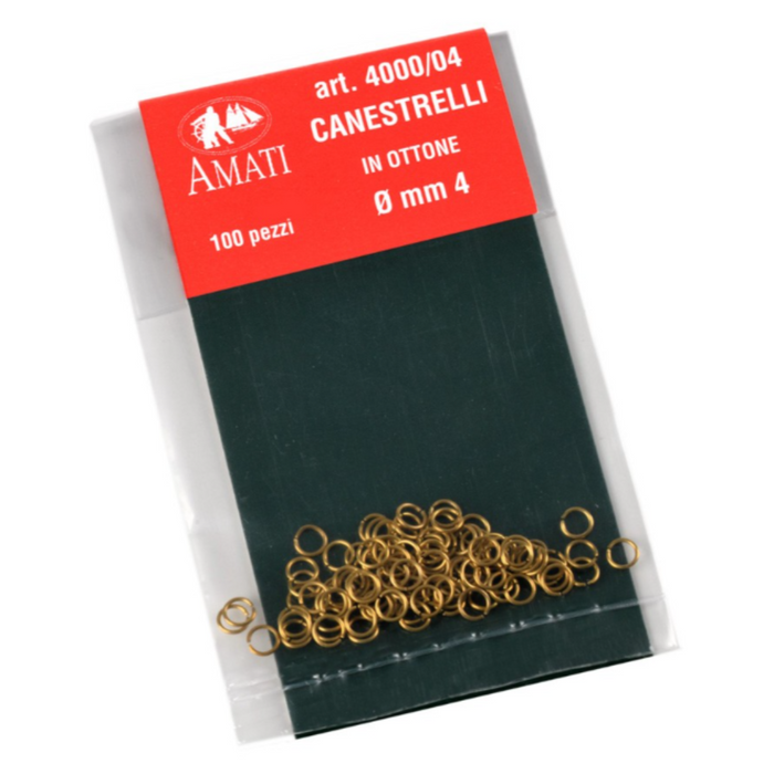 Photo of Amati B4000,04 Brass Split Rings 4mm Pack of 20