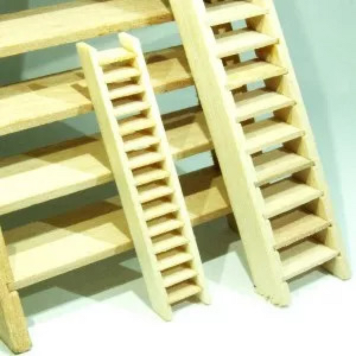 Photo of RB Model 0051749 Wooden Ladder 1:50 - Pack of 2, dimensions H: 70mm, h: 4.4mm, D: 17mm.