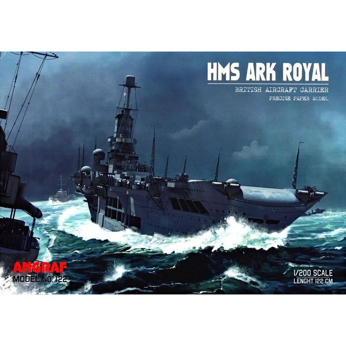 Photo of HMS Ark Royal 1:200 scale card model kit by Answer/Angraf.