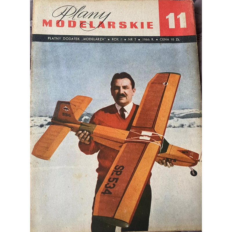 Photo of Plany Modelarskie 11 Flying Model Rys - 1966 LOK vintage model airplane plans.