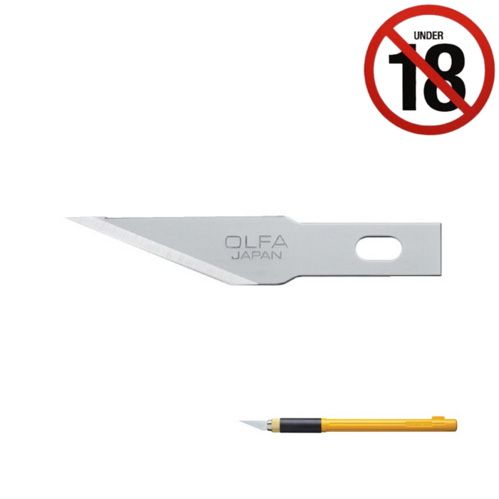 Photo of OLFA KB4-S5 Precision Blades (Pack of 5) for AK-4 Art Knife, ultra-sharp stainless steel replacement blades for precise cutting.