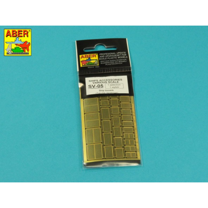 Photo of Ship Louvers Various Scale Type A ABER (RE-SV-05) – high-quality photo-etched brass accessory for warship scale models, enhancing realism and detail.