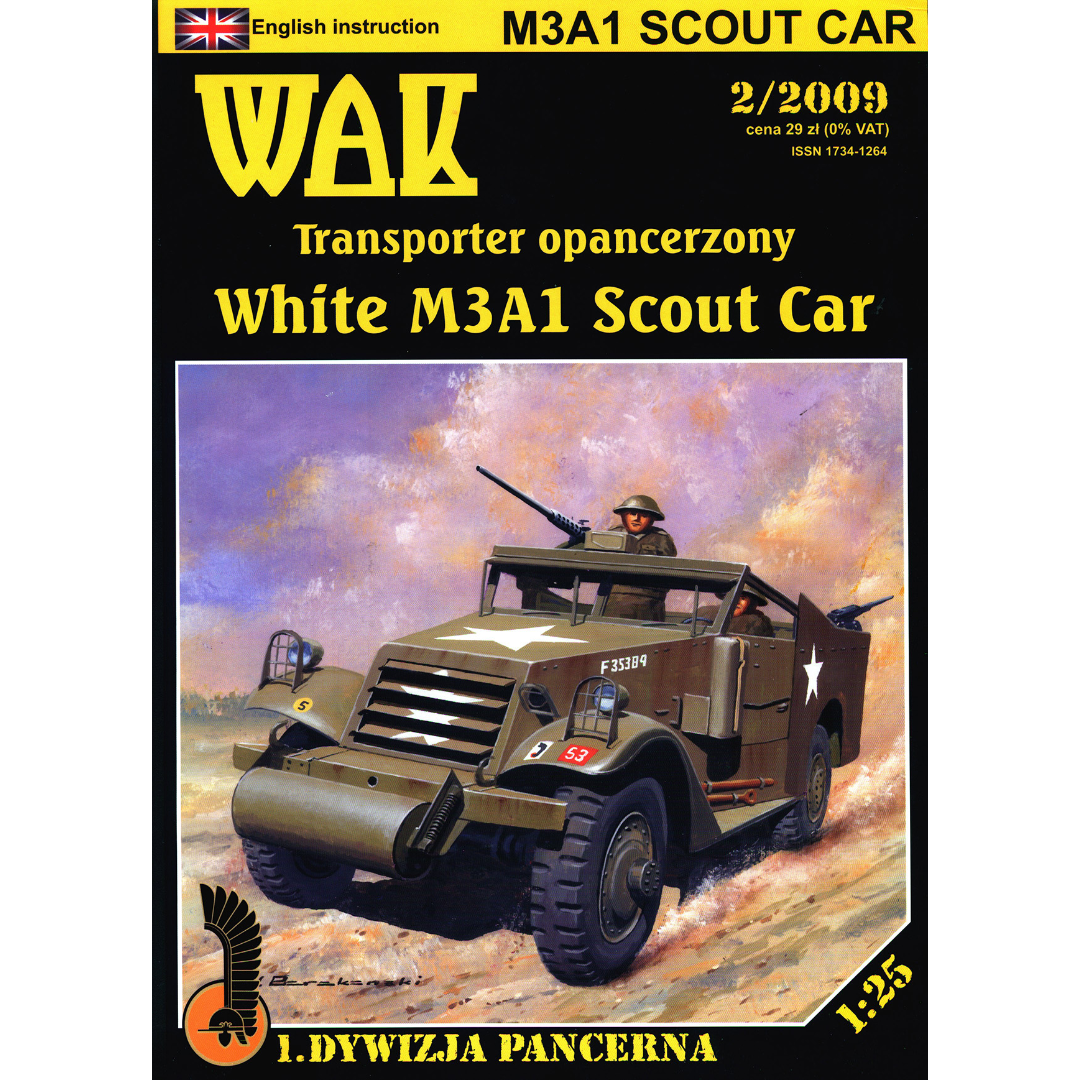 Photo of 1:25 scale Angraf M3A1 Scout Car model kit, detailed WWII vehicle replica.