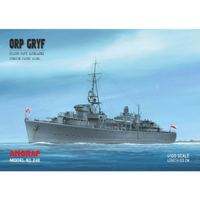 Photo of ORP Gryf cardboard model kit 1:100 scale by Answer/Angraf, Polish Navy WWII ship