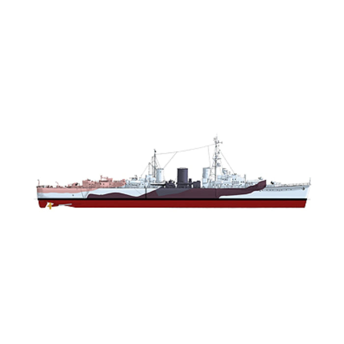 Photo of premium detailed model plans for British mineliner HMS Ariadne (1942), available in multiple scales with custom watermark.