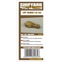 Image of Shipyard's 7.5mm Lift Block, showcasing precision-cut card rigging blocks for enhancing the detail and realism of scale model ships through self-assembly.