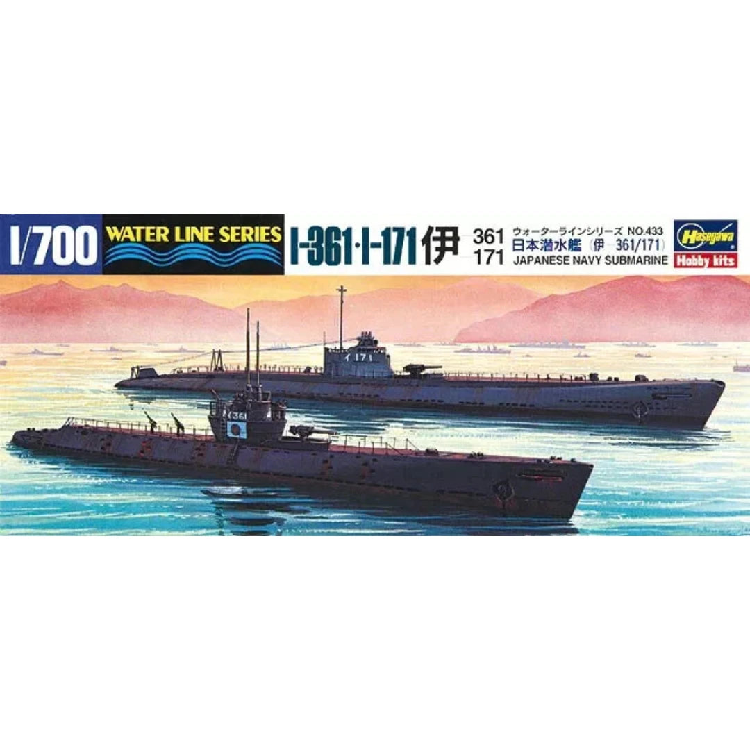 Photo of the Hasegawa 1:700 scale IJN I-361 & I-171 Submarine Plastic Model Kit WL433-49433.