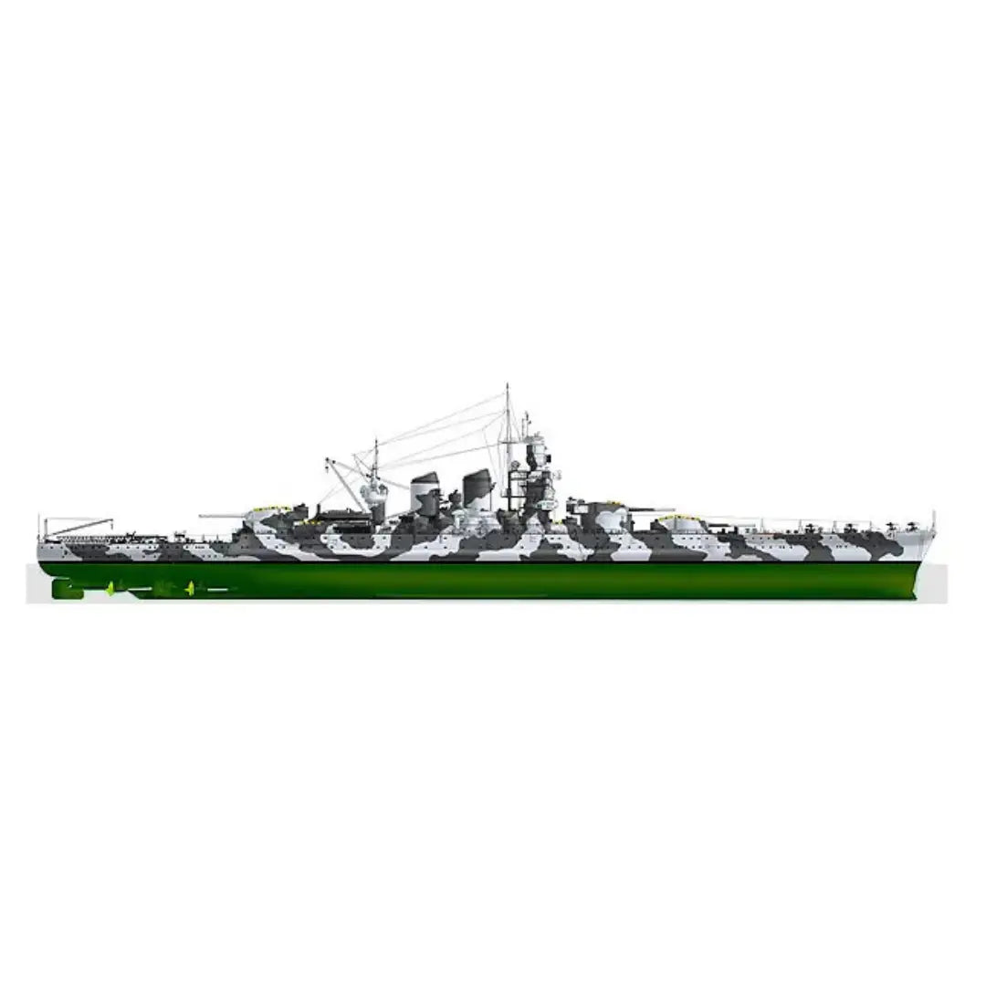 Detailed model plans of the Italian battleship Littorio (1942) in various scales, including 1:72.