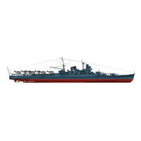 Photo of detailed model plans for the Japanese heavy cruiser IJN Mogami (1943) by Black Dragon, available in various scales including 1:72, 1:96, 1:100, and more.