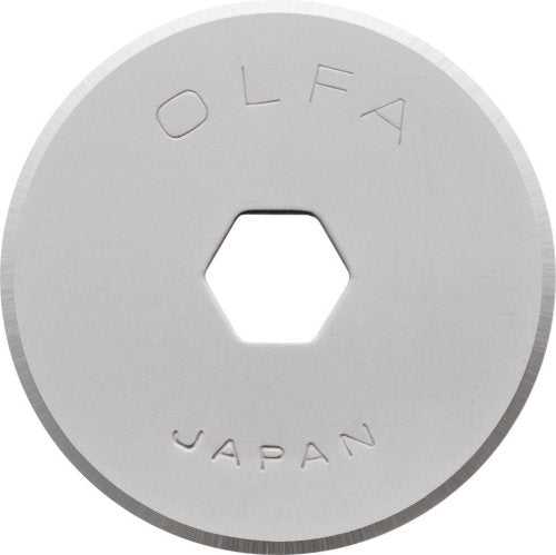 Photo of OLFA 18mm Rotary Cutter Blades – Pack of 2, precision cutting replacement blades for fabric, paper, and leather.