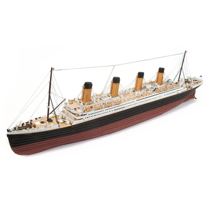 Image of the Occre RMS Titanic 1:300 scale model (14009), showcasing the model's intricate detailing and accuracy, perfect for model ship enthusiasts and history lovers.