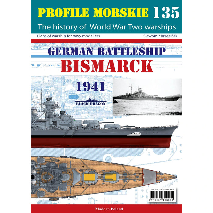 Photo of Profile Morskie 135 German Battleship Bismarck with 1:300 scale plans