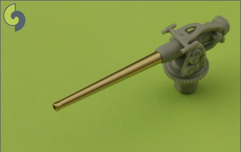 Photo of the Master SM-200-002 brass barrel set for the USS Arizona BB-39 (1941) in 1:200 scale, featuring precision-turned brass barrels for secondary and anti-aircraft armament.