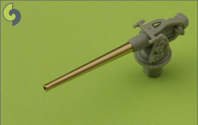 Photo of the Master SM-200-002 brass barrel set for the USS Arizona BB-39 (1941) in 1:200 scale, featuring precision-turned brass barrels for secondary and anti-aircraft armament.